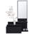 3 Shelf Console Table With Full Drawer And Built-in Mirror - Model, & Stylish 31.6 Lb Collection, Functional For Bedroom-2086979115