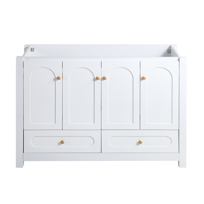 Meuble-lavabo transitionnel fonctionnel en MDF avec lavabo en céramique pour une organisation sans effort