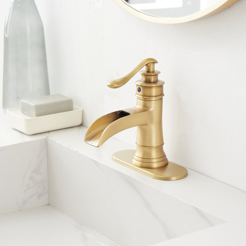 Single-handle Bathroom Faucet with Drain Assembly, Antique Brass