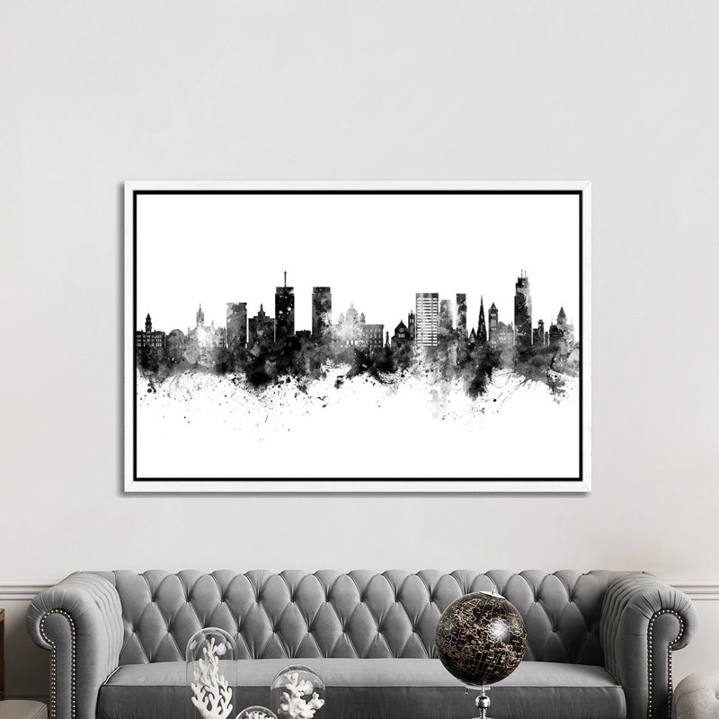 Syracuse New York Skyline by Michael Tompsett - 1 Piece Wall Art on Canvas, 101.6cm H x 152.4cm W x 3.81cm D