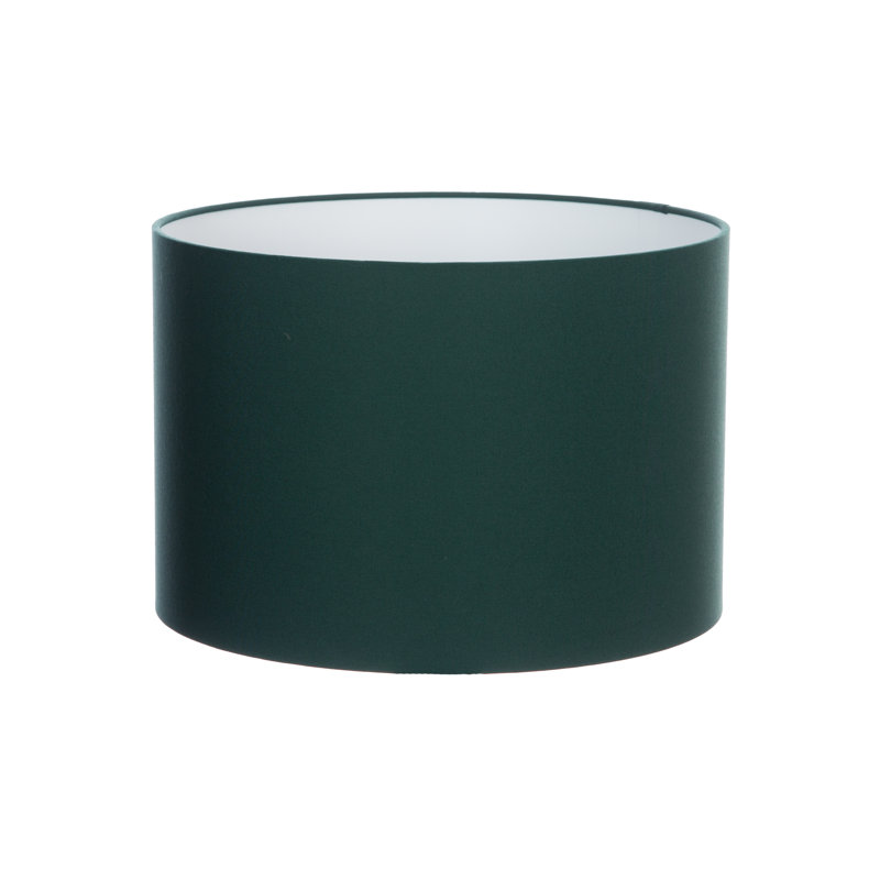 Cotton Drum Lamp Shade ( Screw On ), Dark Bottle Green, 30cm H x 50cm W x 50cm D