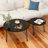 27.56" Round Nesting Coffee Table Set of 2, Marble Top & Sturdy Metal Base for Living Room Bedroom-1154793686