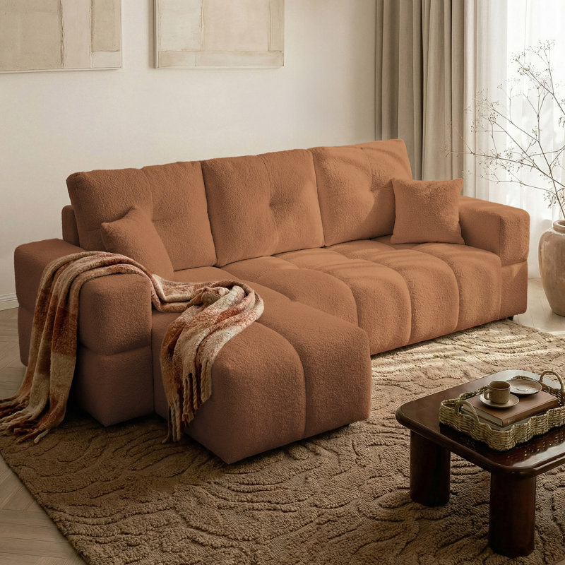 4 Seater Sofa Bed, Orange