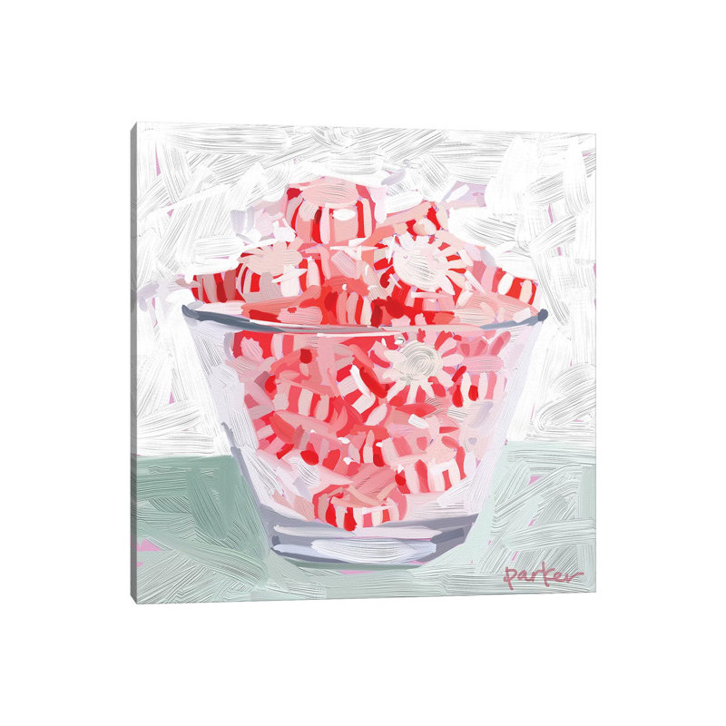 Peppermint Cup 1 Piece Painting on Canvas, 30.48cm H x 30.48cm W x 1.91cm D, Wrapped Canvas