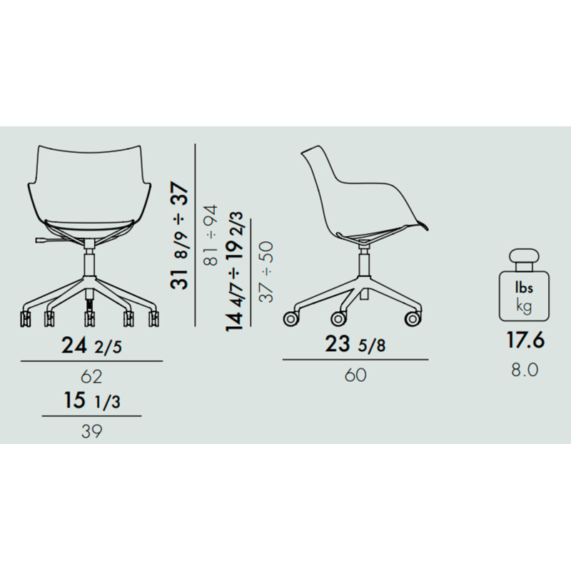 Q/Wood Swivel Task Chair, Light Wood/Chrome