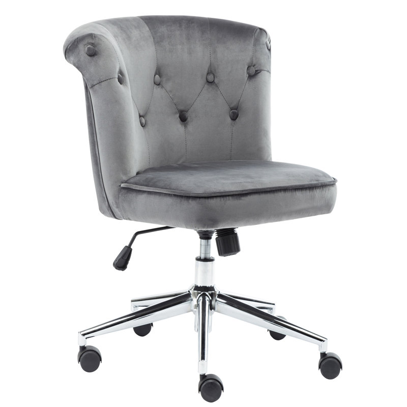 Velvet Office Chair, Grey