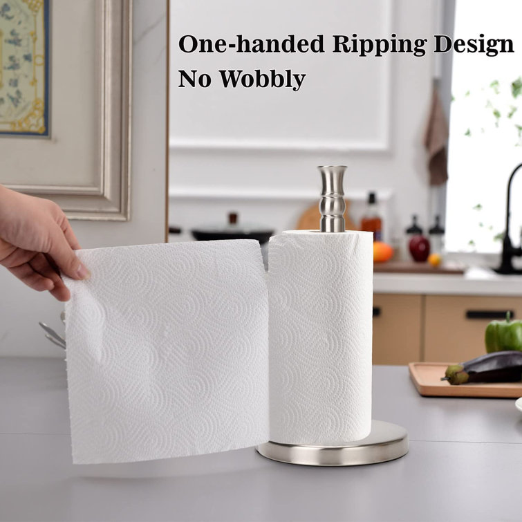 Charlton Home® Stainless Steel Free-standing Paper Towel Holder & Reviews