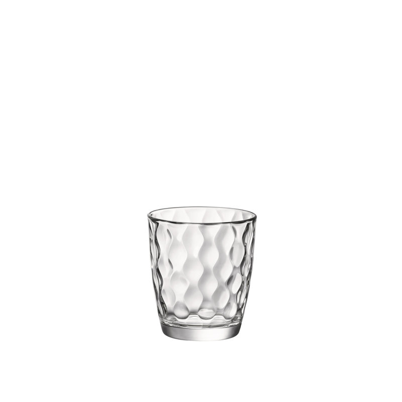Clear Faceted Glass 13oz Drinking Glass Set of 6