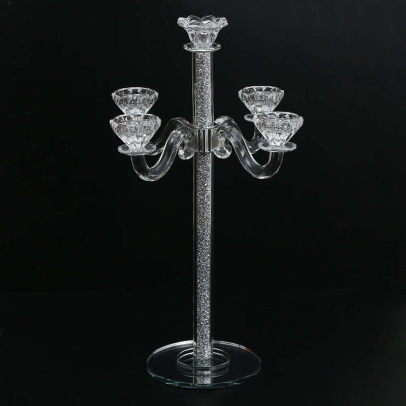 20'' H Glass Tabletop Candelabra