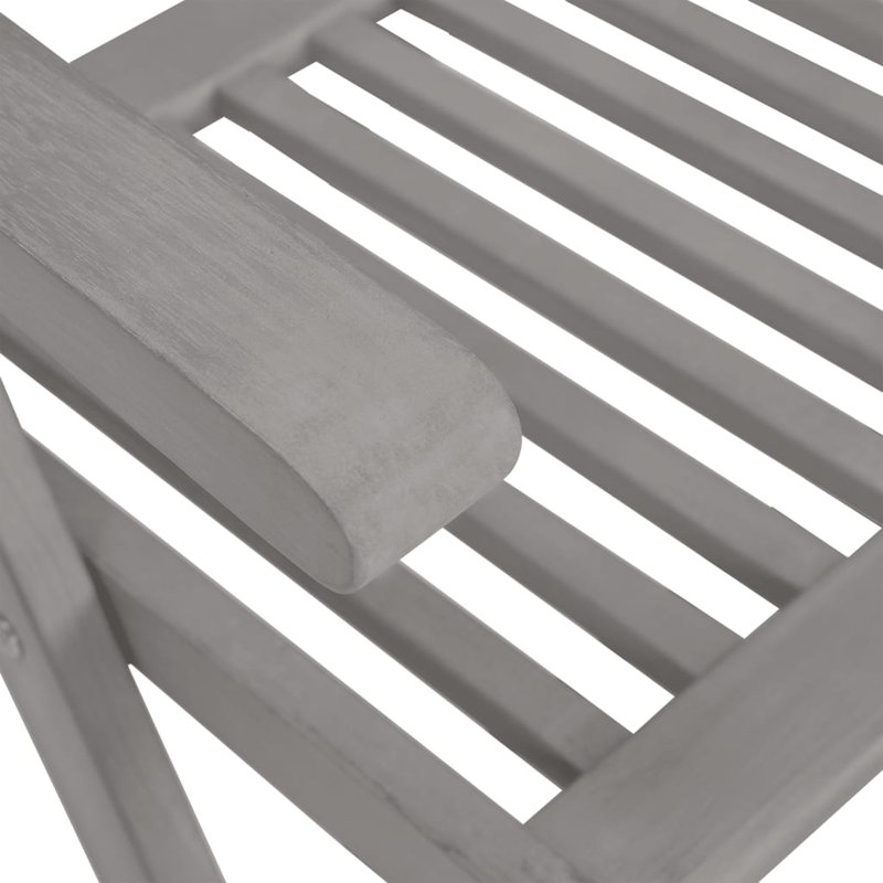 Chaise de patio en teck Huriyah, gris