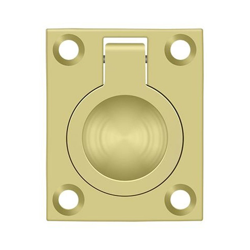 Poignée anneau Deltana FRP175U3, laiton poli 1-3 / 4 "x 1-3 / 8", Laiton poli