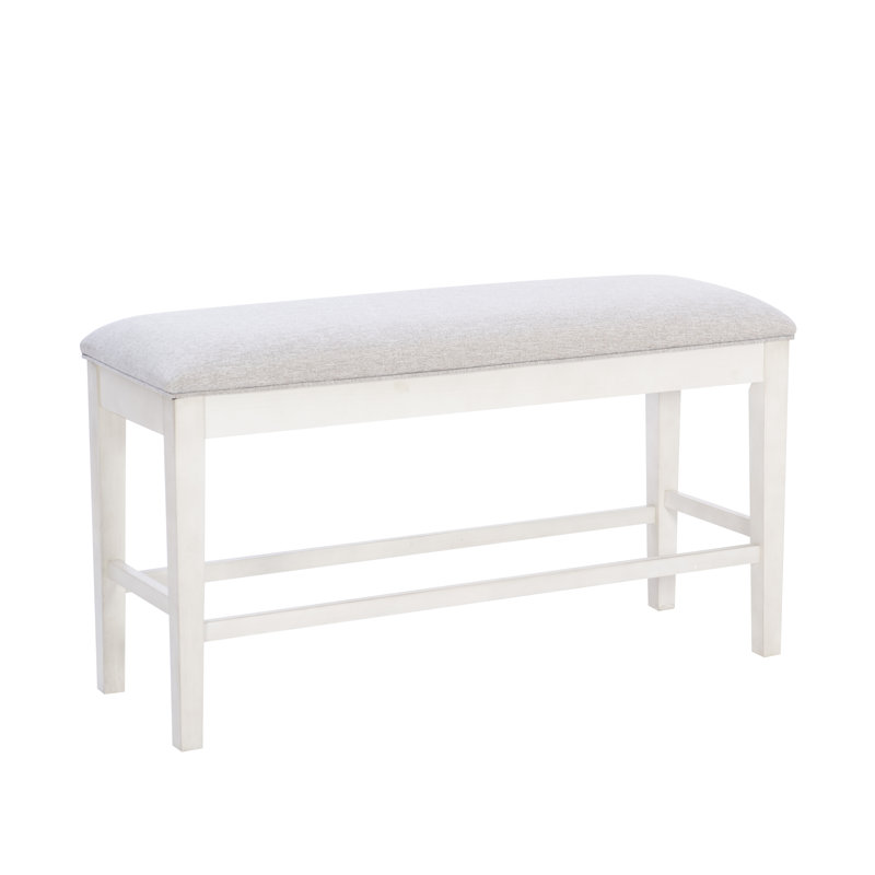 Nahumveer Solid Wood Counter Height Upholstered Bench