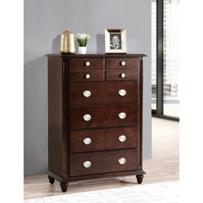 Coffre Cappuccino Summit G5950 - 37 po de profondeur, panneau de particules, placage de bois véritable, tiroirs à queue, matériau de panneau de couleur entièrement assemblé, largeur 18, hauteur 53, poids de 111 lb, placage et garniture