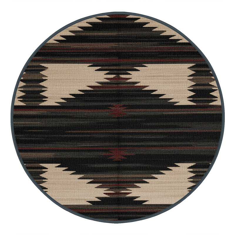  Tapis lavable Mountain Shadow Southwestern, Rond 7 pi