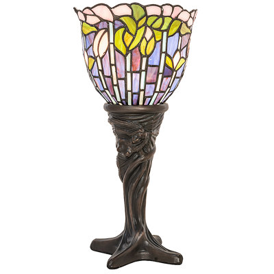 15" High Tiffany Flowering Lotus Mini Lamp
