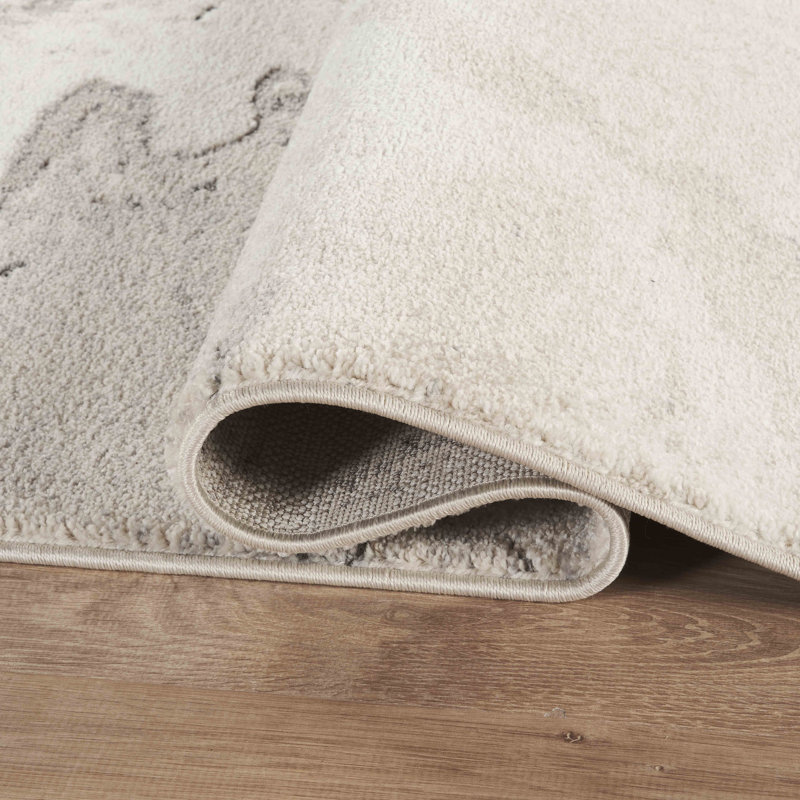 Abani Zebulon Bea120A Marble Taupe Grey Abstract Area Rug, Rectangle 7'9" x 10'2"