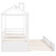 Lit simple en bois avec lit gigogne simple (blanc)