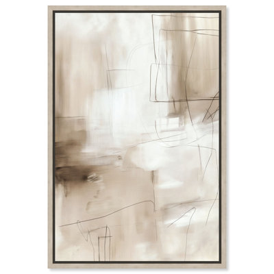 «Creamy Layers I», reproduction d'art sur toile encadrée par Art Remedy, cadre blond, 36 x 54