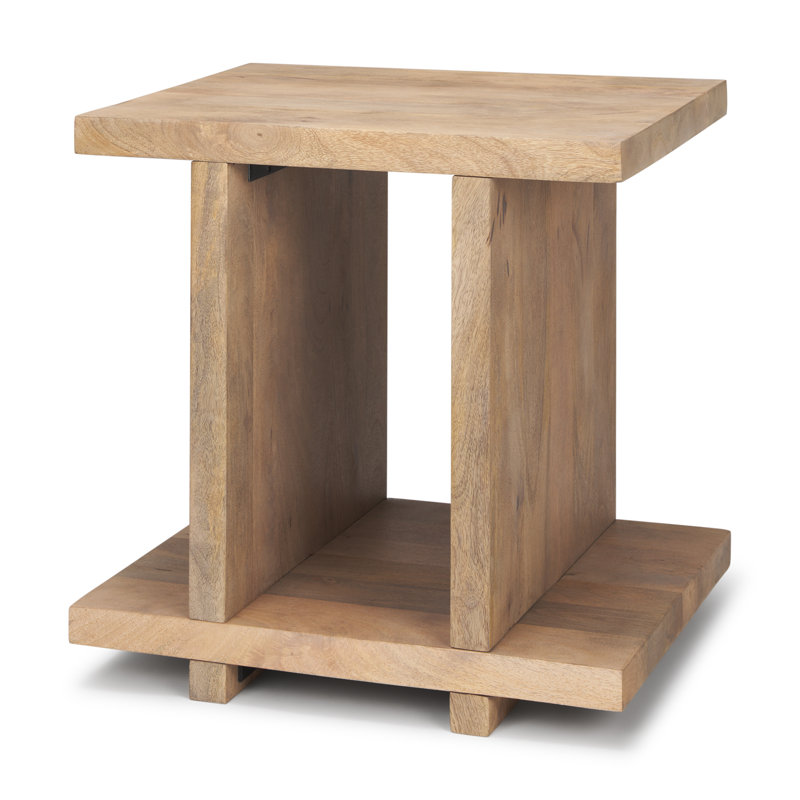 Kerrin Solid Wood End Table, Brown