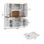 Armoire de rangement style campagne moderne avec tablettes réglables H 79 po x l 67 po