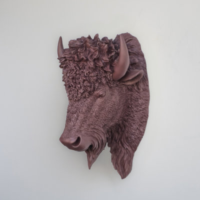 Faux Taxidermy Bison Head Wall Décor