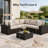 Beige Wicker Outdoor Sectional Set