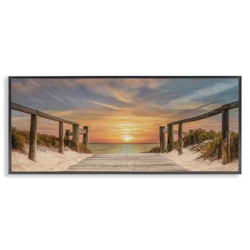 «Pathway To Sunset», estampe numérique, design par Mike Caliascibetta, H 10 po x l 24 po, Giclée noire de minuit encadrée