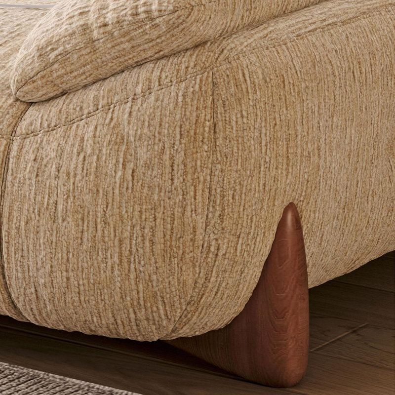Canapé beige modulaire en chenille, H 36,22 po x l 110,24 po x P 40,16 po, Beige