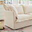 Canapé modulaire, canapé en chenille moderne en U à 4 places avec assise profonde pour salon | Crème | Chenille