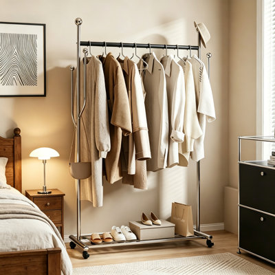 Modern Leather Coat Rack with Shelf