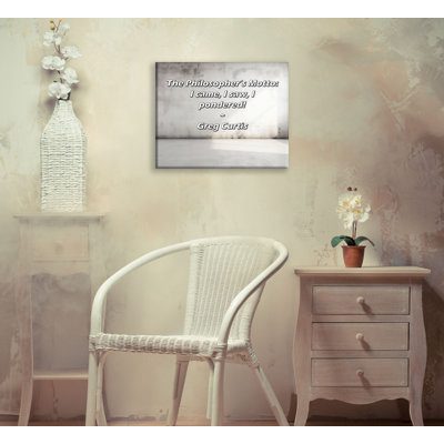 Astoria Grand Gallery Wrapped Canvas By Greg Curtis: "The Philosopher’s Motto: I came, I saw, I ponde