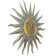 Elenna Gold Metal Indoor Outdoor Distressed Sunburst Wall Decor with Copper-Like Accents and Grooves