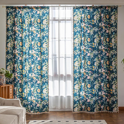 Polyester Rod Pocket Curtain Panel Pair