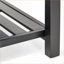 Table repose-pieds avec rangement, carré en cuir reconstitué brun noyer 31 po avec tablette inférieure pour le salon | Noyer brun | Bois espresso
