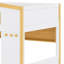 Lit superposé robuste avec barrière de sécurité de style maison, tablettes de rangement et lit gigogne supplémentaire-1102826912