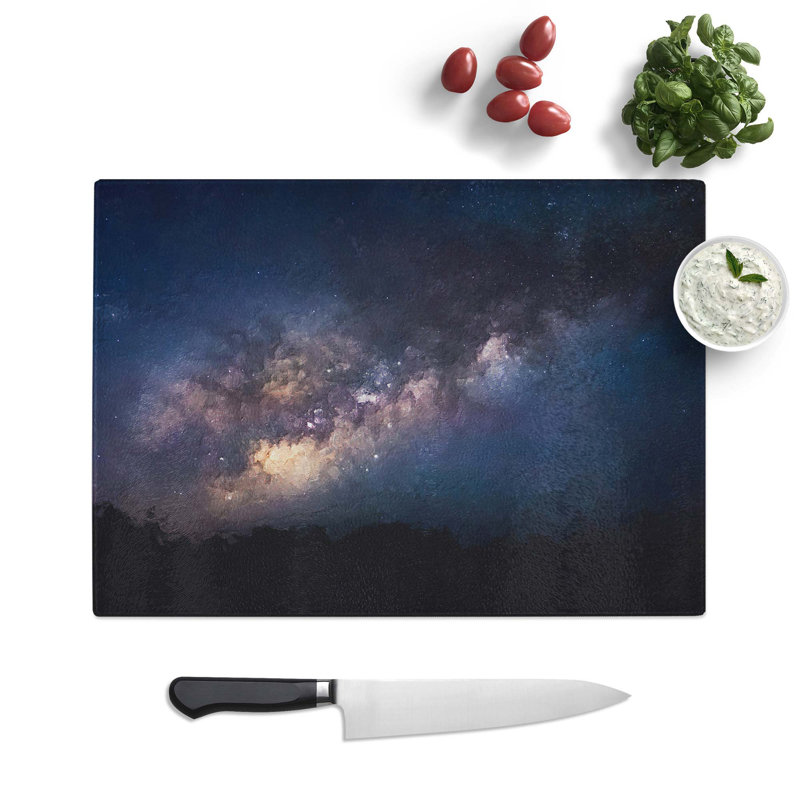 Tempered Glass Universe in Abstract Vol.41 in Abstract Chopping Board, 39 cm W x 28.5 cm L