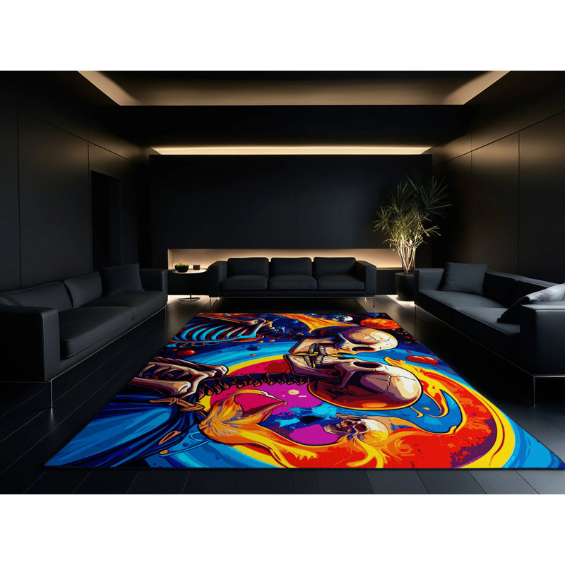 Neon Eruption Rug, Rectangle 6' x 9'