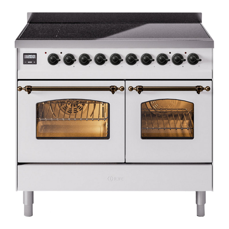 ILVE Nostalgie II 40 in Induction Range, White/Bronze