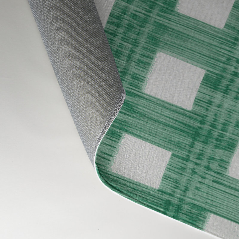 Tapis d'intérieur et d'extérieur à carreaux vert, Rectangle 5 pi x 7 pi