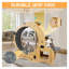 Roue d'exercice 6-en-1 pour chat en bois avec tapis roulant silencieux, grande roue de course intérieure pour chat et tour de mobilier à plusieurs niveaux