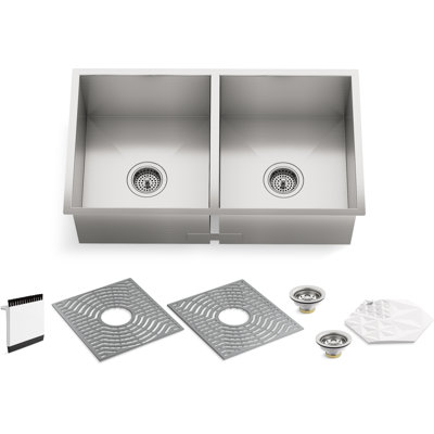 Ludington 32'' L Double Bowl Stainless Steel Kitchen Sink