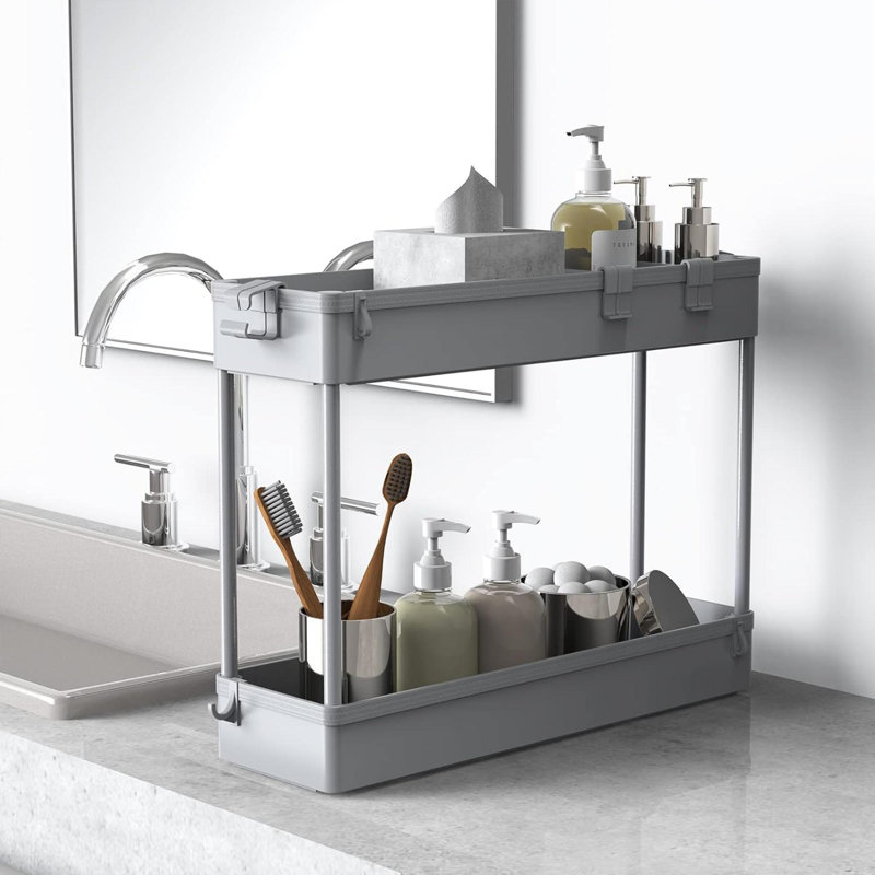 Chariot de rangement mince à 4 niveaux, utilitaire roulant d'organisation de salle de bain, étagère mobile coulissante pour le bureau, la cuisine, la salle de lavage et les espaces étroits