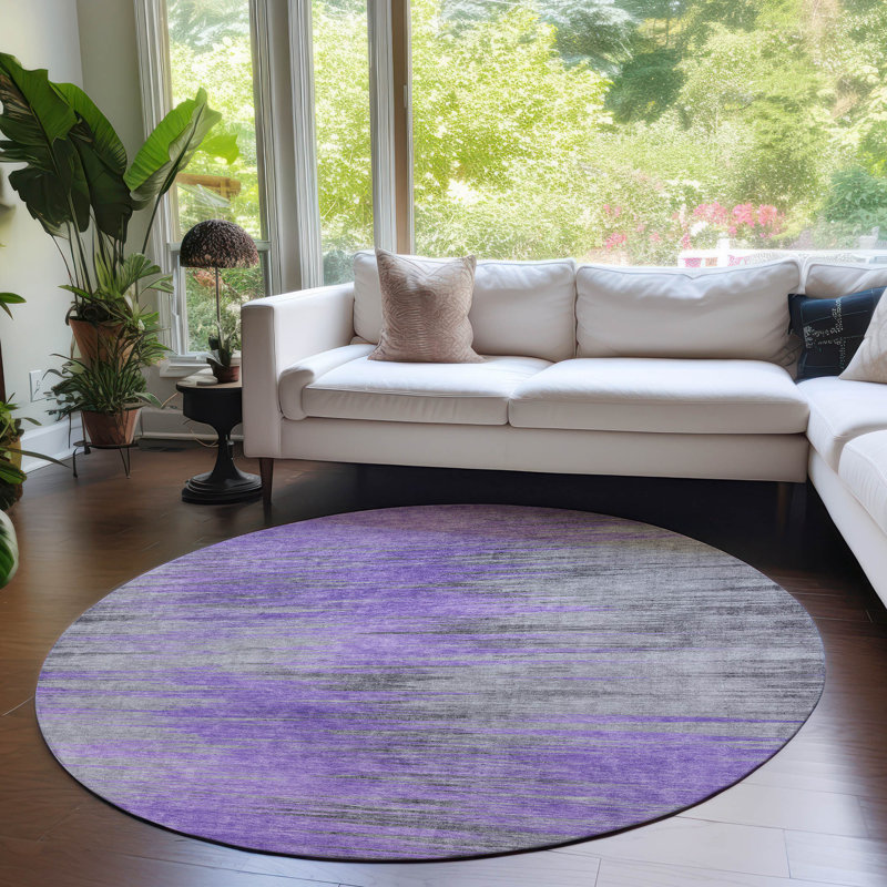 Malchow Washable Abstract Indoor / Outdoor Rug, Round 8'