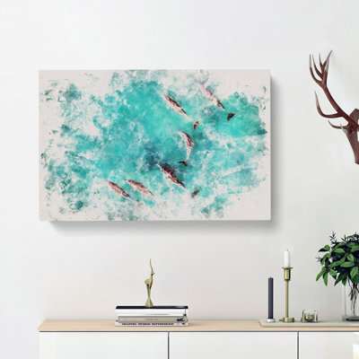 Sunlight upon the Dolphins - Wrapped Canvas