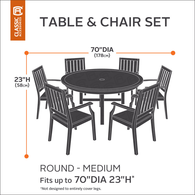 Housse de table/chaise très résistante Donaldson, Moyen
