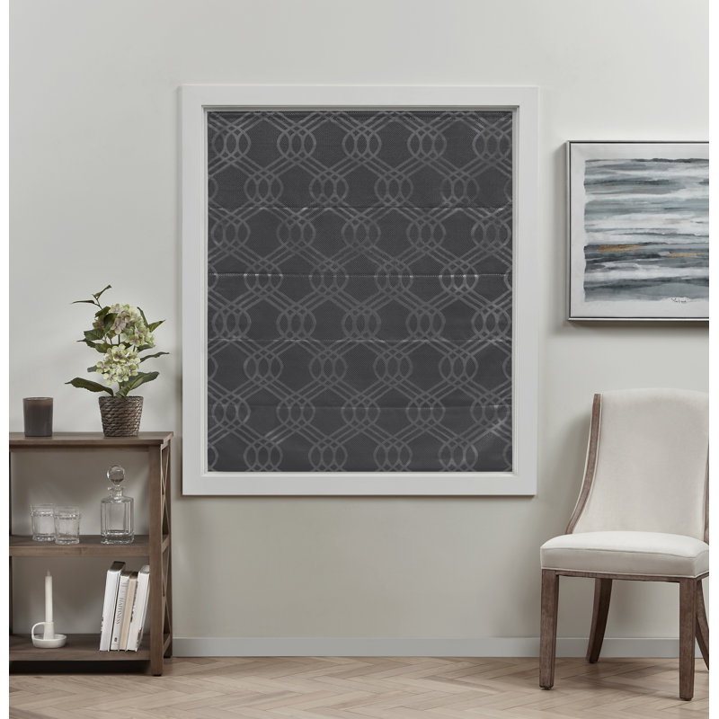 Rideau romain 100% occultant Exclusive Home Prague Trellis, gris, l 31 po