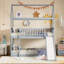 Lit simple superposé au dessus d'un lit simple avec glissade, lit maison avec glissade, gris-873440880