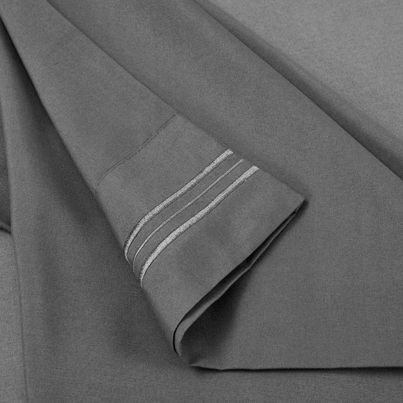 Boston Microfiber Sheet Set, Queen, Dark Gray