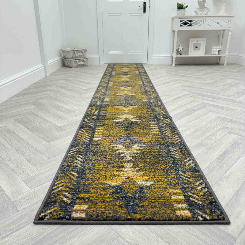 Runner Geometric Area Rug, Runner 60 x 390 cm