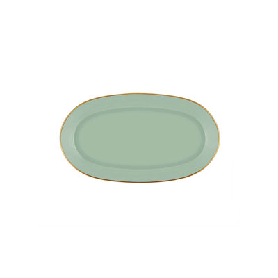 Élégante assiette de service, céramique verte, 11,4 x 5,5 x 0,4 po | 100% lavable au lave-vaisselle, parfaite pour le divertissement et l'utilisation quotidienne, design élégant pour les tables de salle à manger modernes
